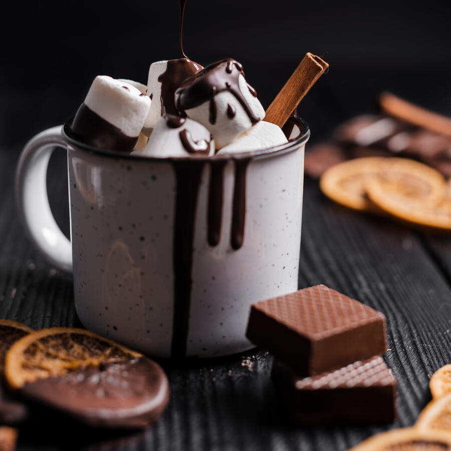 Hot Chocolate A sweet beverage commonly drunk in the Holy See, but rarely seen in Foundation due to inability of most of Ishgard's poorer residents to procure the relatively rare and expensive ingredients.